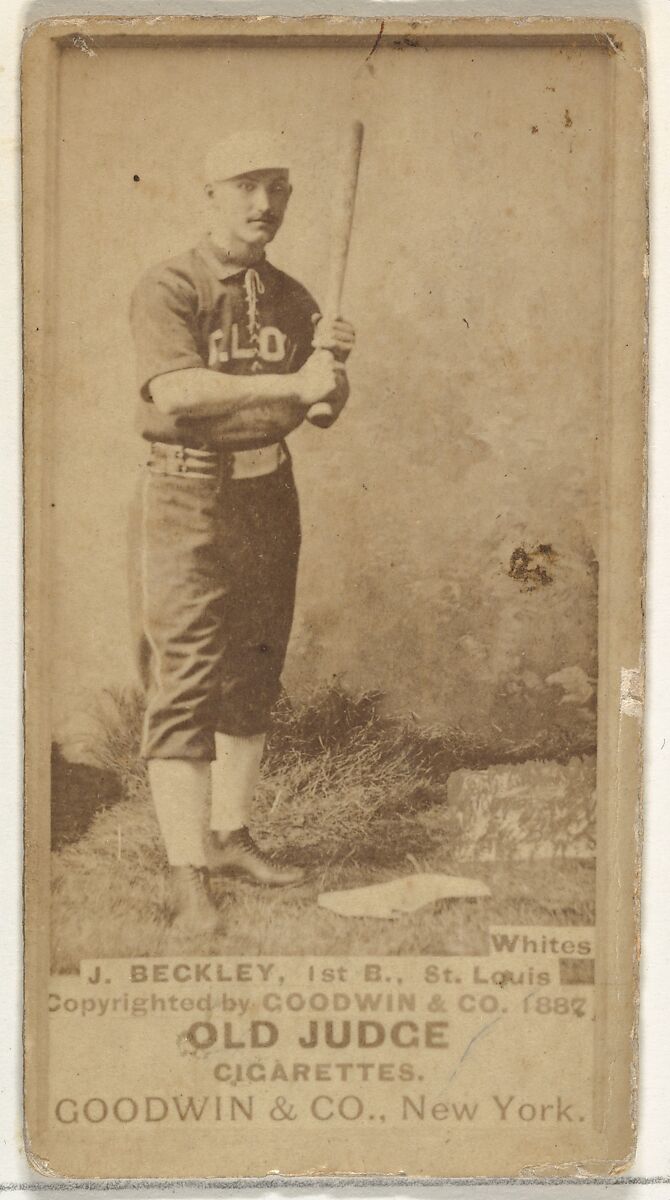 Beckley, 1st Base, St. Louis Whites, from the Old Judge series (N172) for Old Judge Cigarettes, Issued by Goodwin &amp; Company, Albumen photograph 
