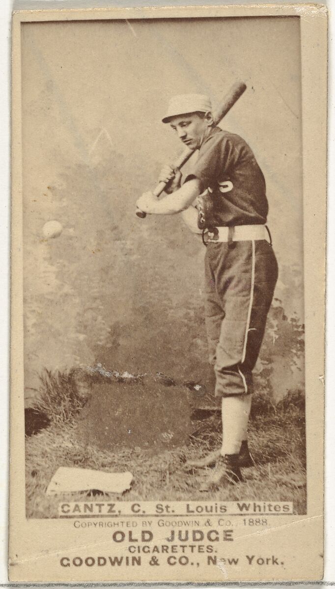 Bartholomew L. "Bart" Cantz, Catcher, St. Louis Whites, from the Old Judge series (N172) for Old Judge Cigarettes, Issued by Goodwin &amp; Company, Albumen photograph 
