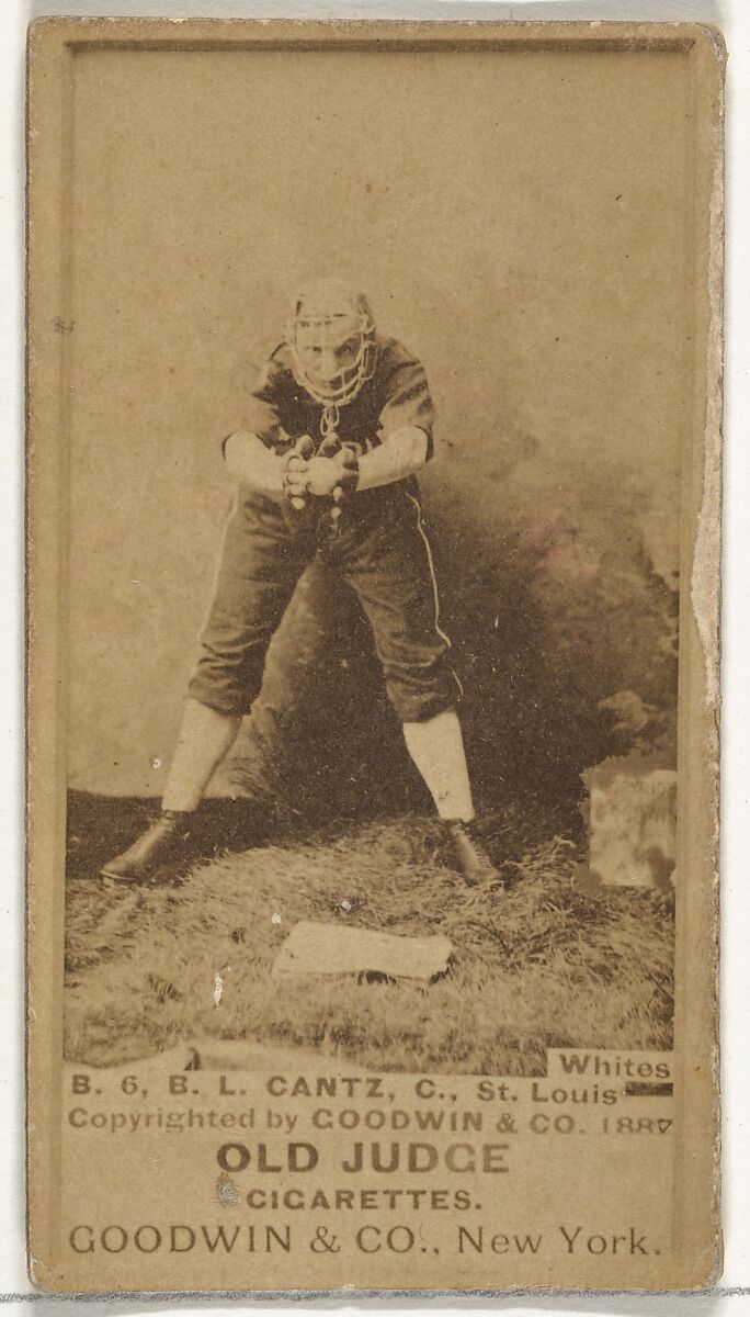 Bartholomew L. "Bart" Cantz, Catcher, St. Louis Whites, from the Old Judge series (N172) for Old Judge Cigarettes, Issued by Goodwin &amp; Company, Albumen photograph 