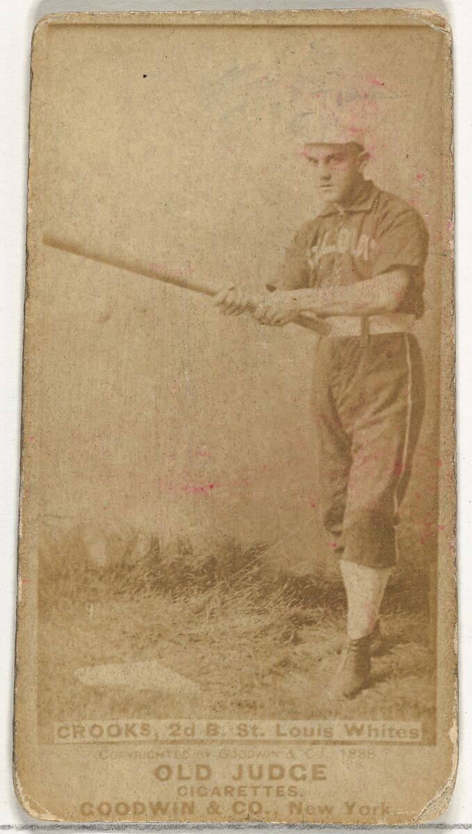 Crooks, 2nd Base, St. Louis Whites, from the Old Judge series (N172) for Old Judge Cigarettes, Issued by Goodwin &amp; Company, Albumen photograph 