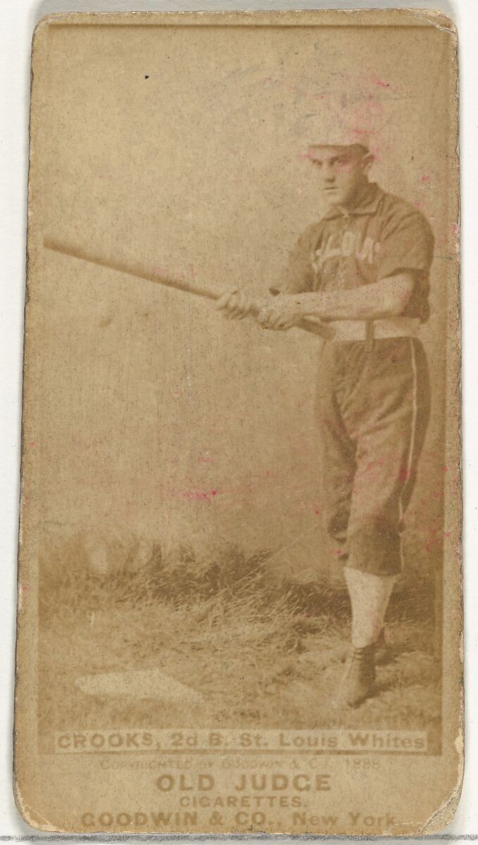 Crooks, 2nd Base, St. Louis Whites, from the Old Judge series (N172) for Old Judge Cigarettes, Issued by Goodwin &amp; Company, Albumen photograph 