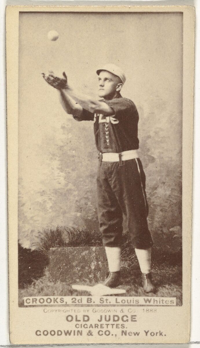 Crooks, 2nd Base, St. Louis Whites, from the Old Judge series (N172) for Old Judge Cigarettes, Issued by Goodwin &amp; Company, Albumen photograph 