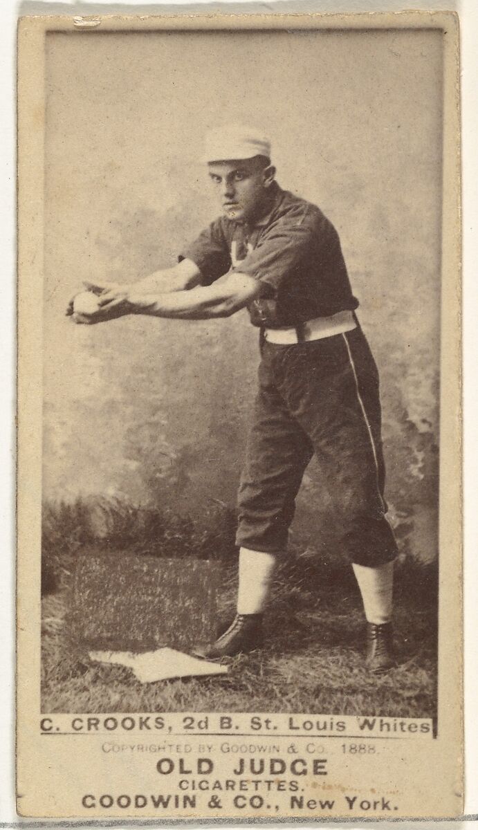 Crooks, 2nd Base, St. Louis Whites, from the Old Judge series (N172) for Old Judge Cigarettes, Issued by Goodwin &amp; Company, Albumen photograph 