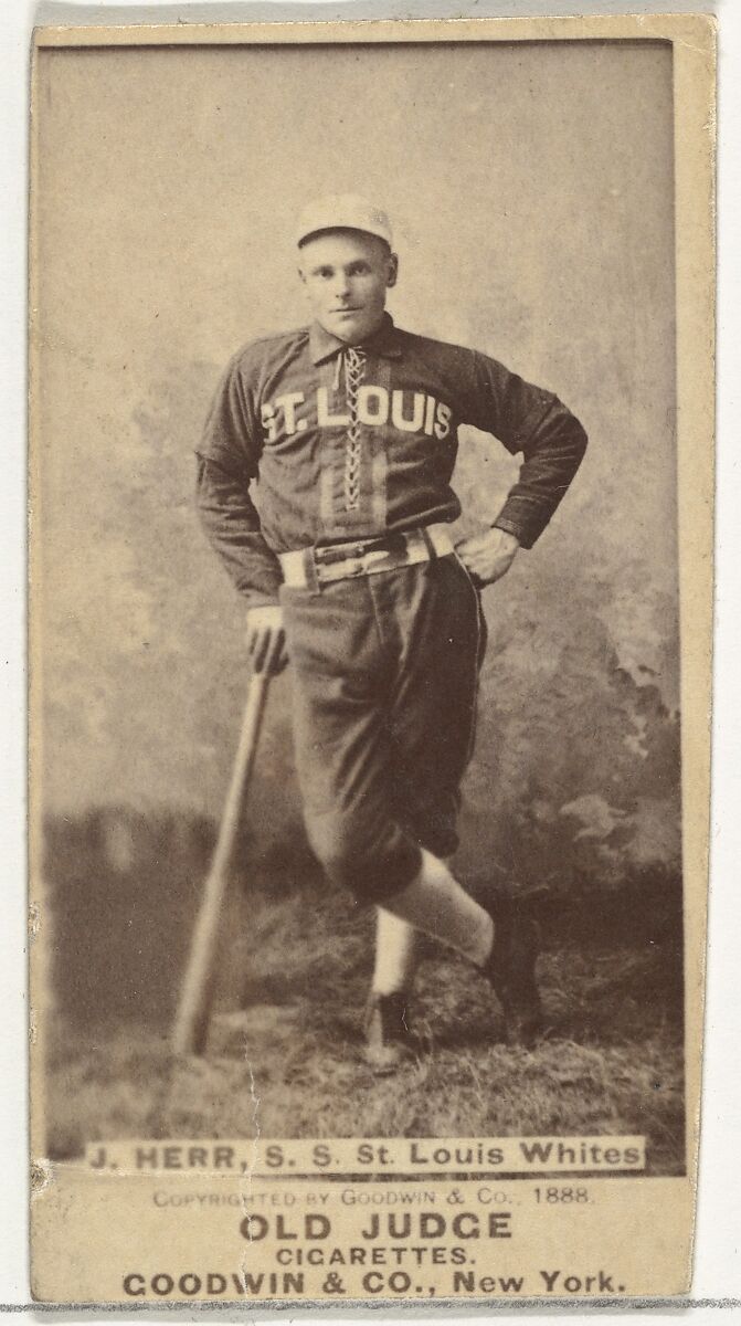 Herr, Shortstop, St. Louis Whites, from the Old Judge series (N172) for Old Judge Cigarettes, Issued by Goodwin &amp; Company, Albumen photograph 