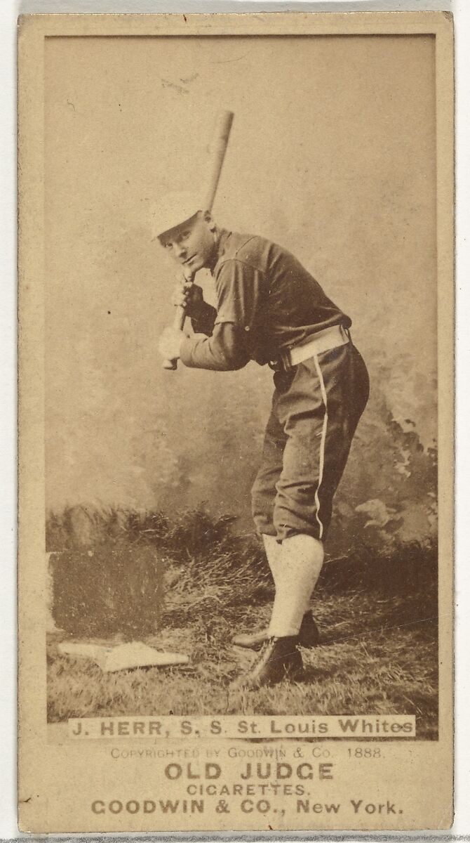 Herr, Shortstop, St. Louis Whites, from the Old Judge series (N172) for Old Judge Cigarettes, Issued by Goodwin &amp; Company, Albumen photograph 