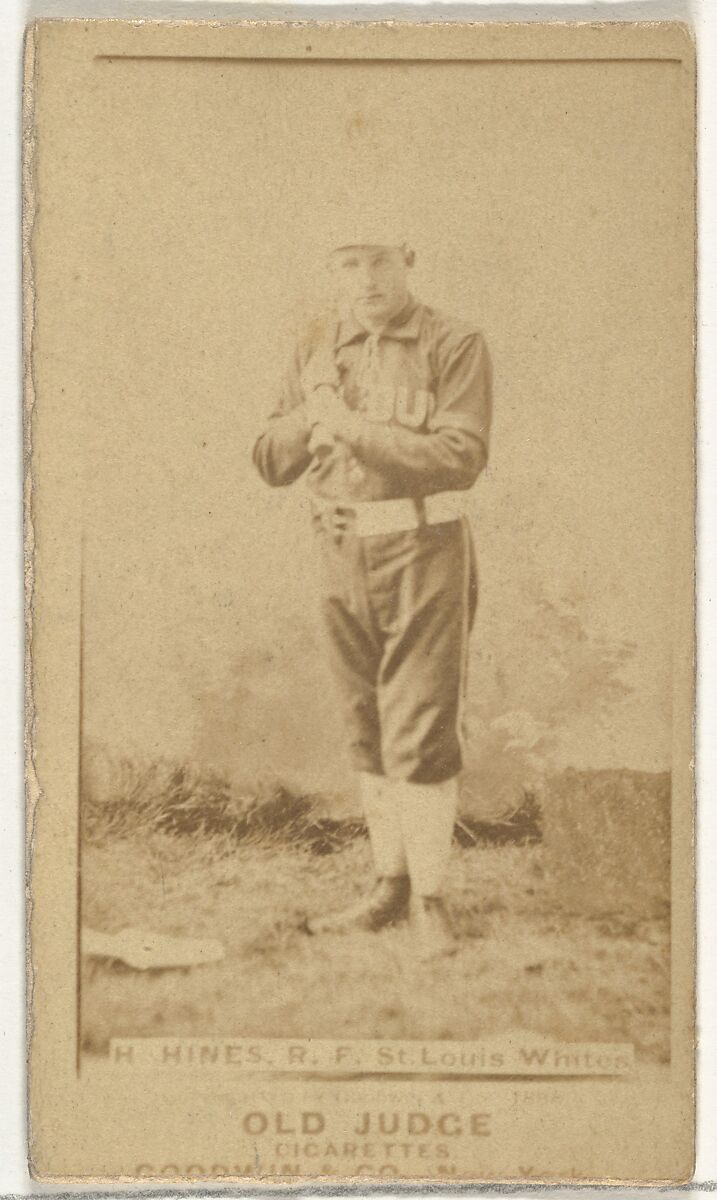 Hines, Right Field, St. Louis Whites, from the Old Judge series (N172) for Old Judge Cigarettes, Issued by Goodwin &amp; Company, Albumen photograph 