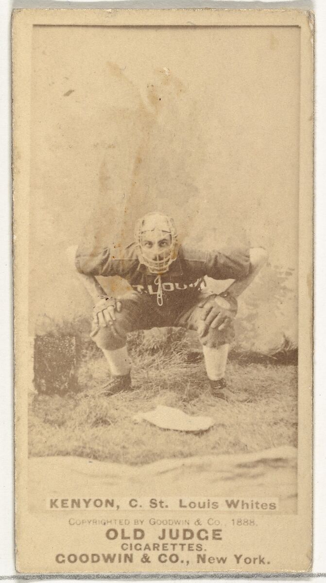 Kenyon, Catcher, St. Louis Whites, from the Old Judge series (N172) for Old Judge Cigarettes, Issued by Goodwin &amp; Company, Albumen photograph 