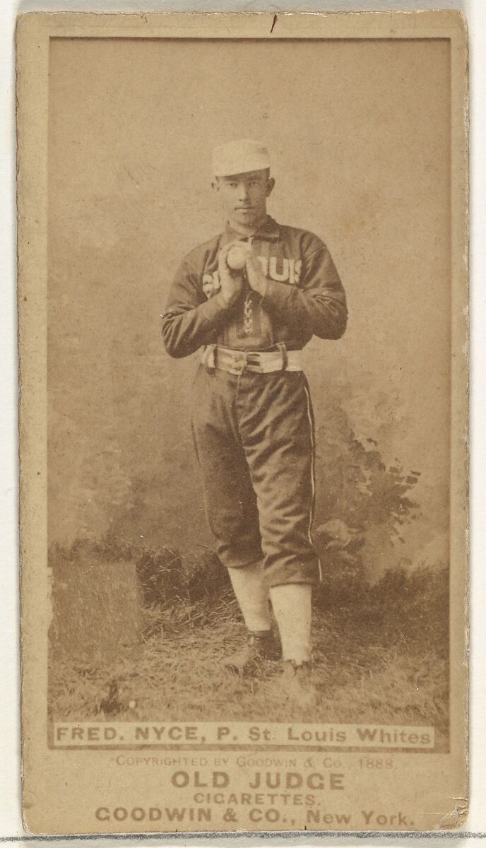 Nyce, Pitcher, St. Louis Whites, from the Old Judge series (N172) for Old Judge Cigarettes, Issued by Goodwin &amp; Company, Albumen photograph 
