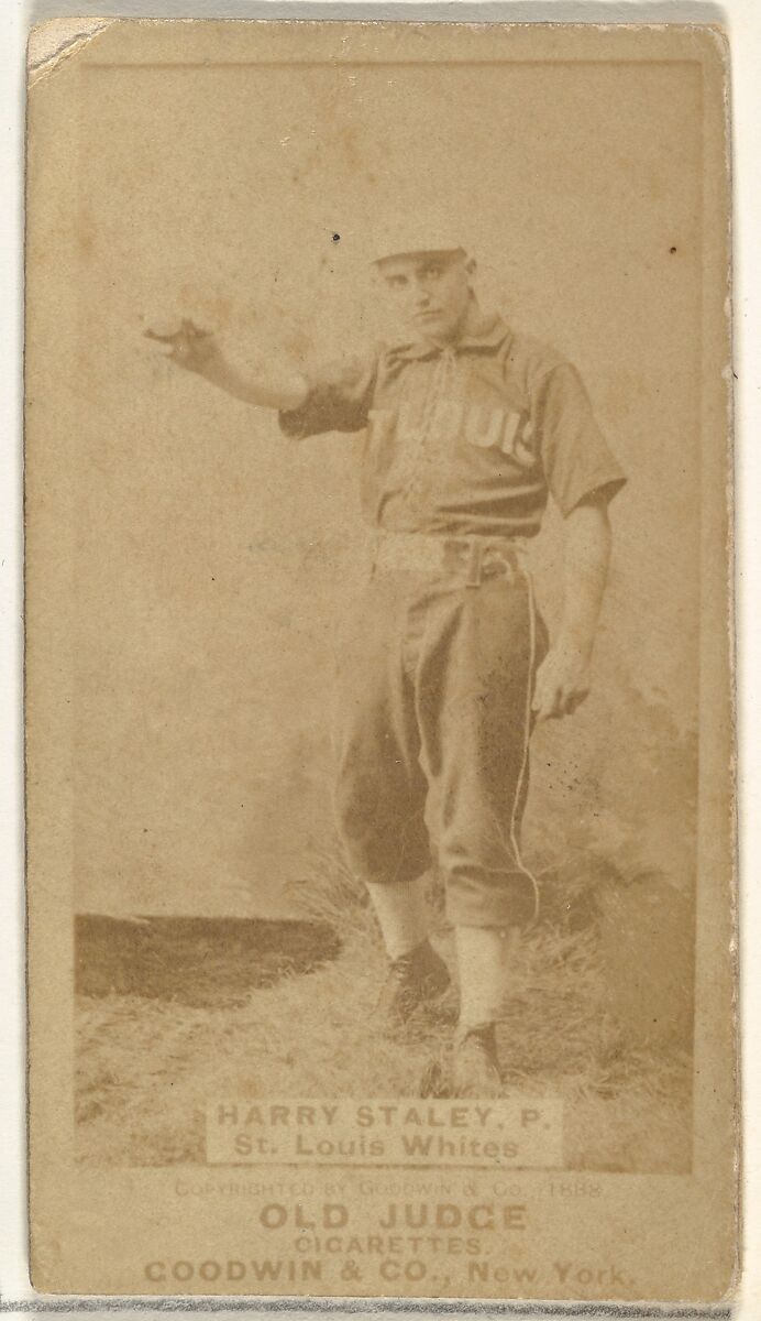 Staley, Pitcher, St. Louis Whites, from the Old Judge series (N172) for Old Judge Cigarettes, Issued by Goodwin &amp; Company, Albumen photograph 