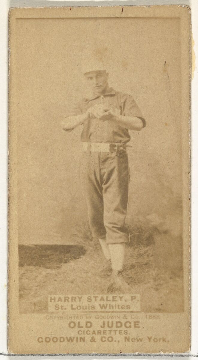 Staley, Pitcher, St. Louis Whites, from the Old Judge series (N172) for Old Judge Cigarettes, Issued by Goodwin &amp; Company, Albumen photograph 