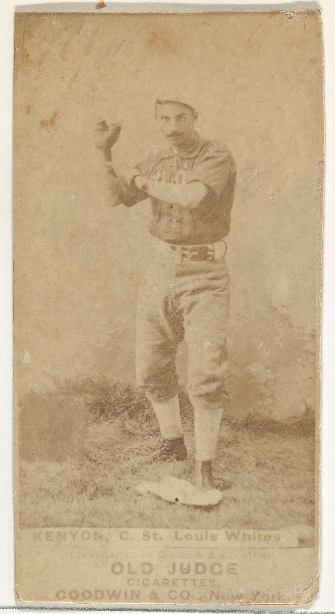 Kenyon, Catcher, St. Louis Whites, from the Old Judge series (N172) for Old Judge Cigarettes, Issued by Goodwin &amp; Company, Albumen photograph 