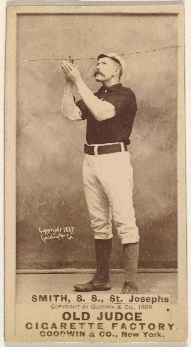 H. Smith, Shortstop, St. Joseph Clay Eaters, from the Old Judge series (N172) for Old Judge Cigarettes, Issued by Goodwin &amp; Company, Albumen photograph 