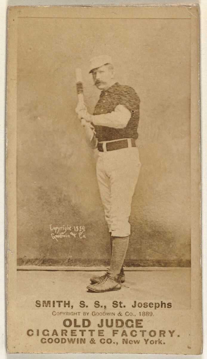 H. Smith, Shortstop, St. Joseph Clay Eaters, from the Old Judge series (N172) for Old Judge Cigarettes, Issued by Goodwin &amp; Company, Albumen photograph 