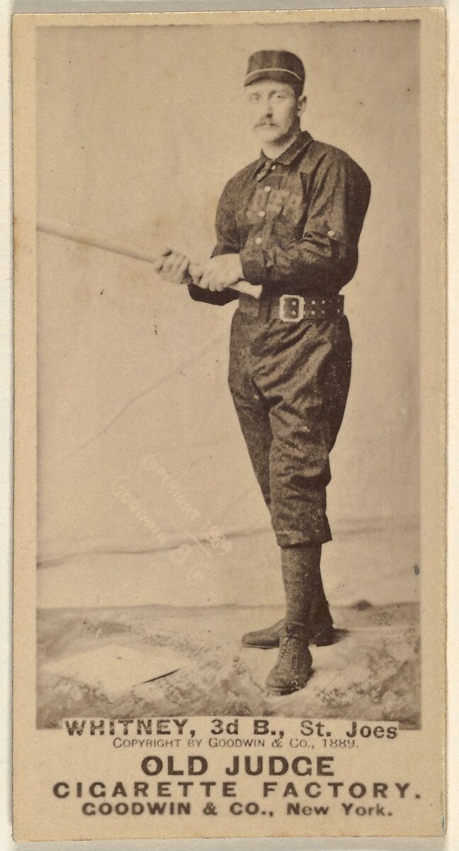 Charles F. Whitney, 3rd Base, St. Joseph Clay Eaters, from the Old Judge series (N172) for Old Judge Cigarettes, Issued by Goodwin &amp; Company, Albumen photograph 