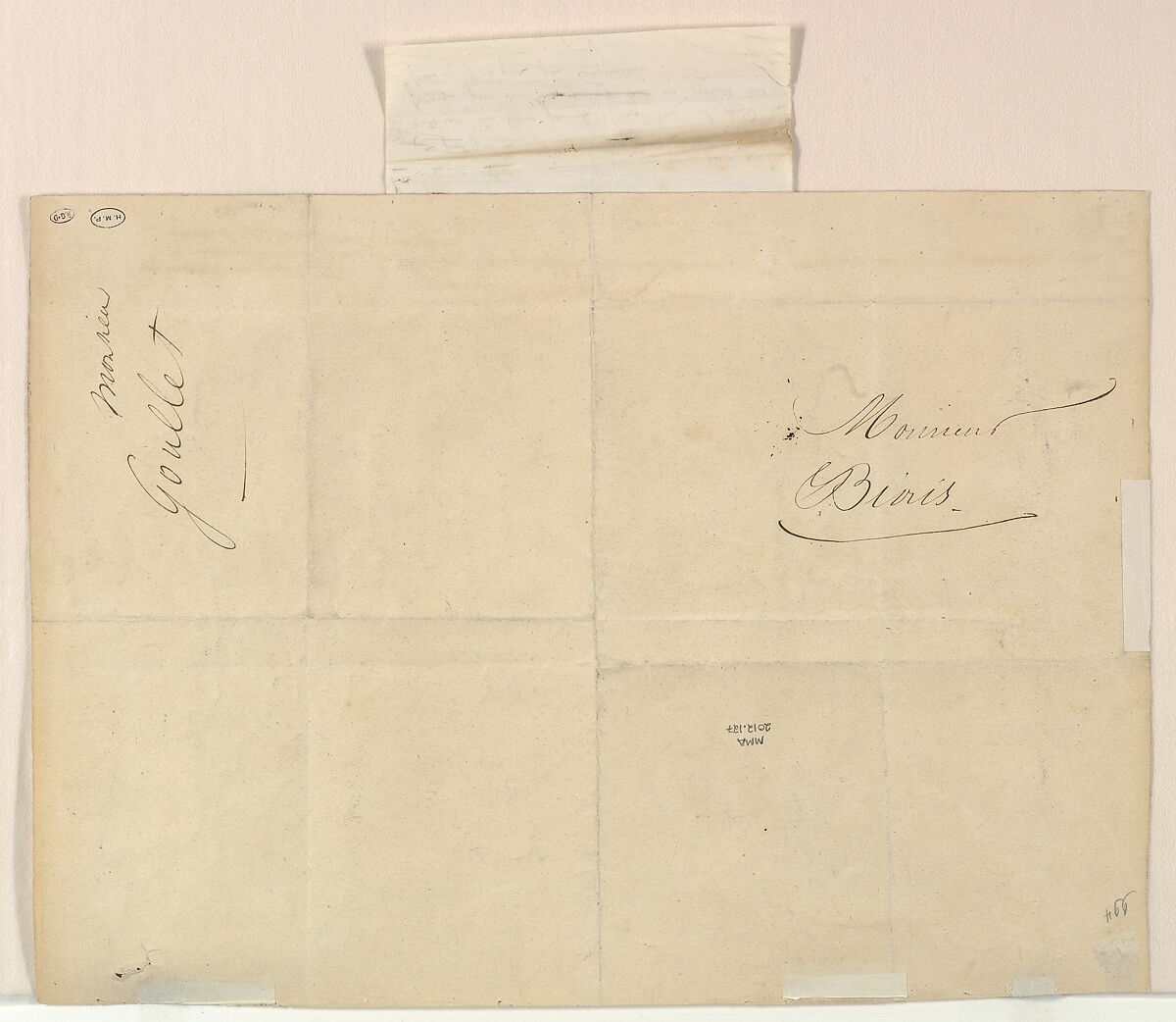 Newspapers at the Grocers (Les journaux chez l'épicier) from La Caricature, October 23, 1842, Honoré Daumier (French, Marseilles 1808–1879 Valmondois), Lithograph with new caption added in pen and brown ink on attached piece of paper; inscribed on verso in pen and brown ink; first state of three