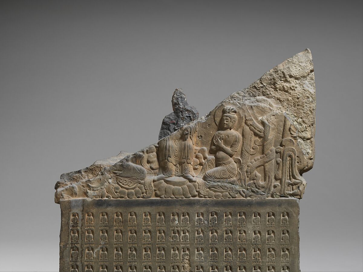 Stele Commissioned by Helian Ziyue (赫蓮子悅) and a Devotional Society of Five Hundred Individuals, Limestone, China