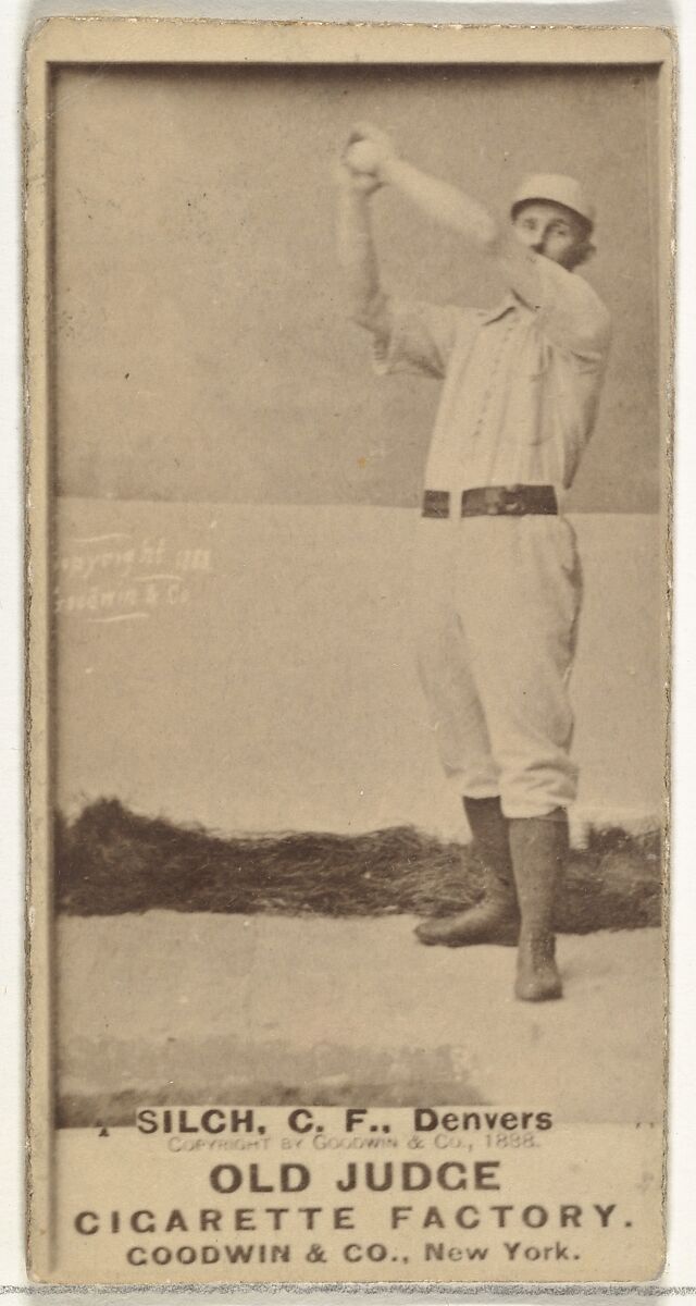 Ed "Baldy" Silch, Center Field, Denver, from the Old Judge series (N172) for Old Judge Cigarettes, Issued by Goodwin &amp; Company, Albumen photograph 