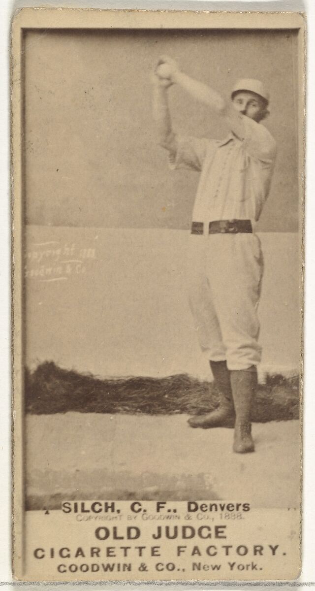 Ed "Baldy" Silch, Center Field, Denver, from the Old Judge series (N172) for Old Judge Cigarettes, Issued by Goodwin &amp; Company, Albumen photograph 