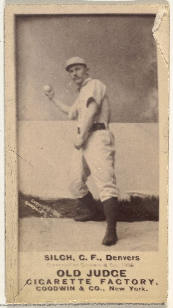 Ed "Baldy" Silch, Center Field, Denver, from the Old Judge series (N172) for Old Judge Cigarettes, Issued by Goodwin &amp; Company, Albumen photograph 