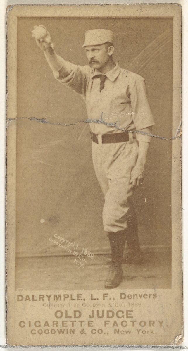 Abner Frank Dalrymple, Left Field, Denver, from the Old Judge series (N172) for Old Judge Cigarettes, Issued by Goodwin &amp; Company, Albumen photograph 