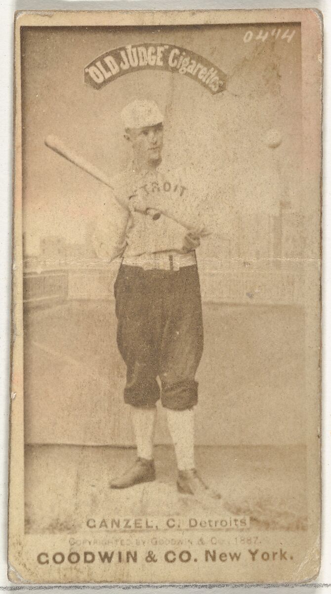 Charles William "Charlie" Ganzel, Catcher, Detroit Wolverines, from the Old Judge series (N172) for Old Judge Cigarettes, Issued by Goodwin &amp; Company, Albumen photograph 