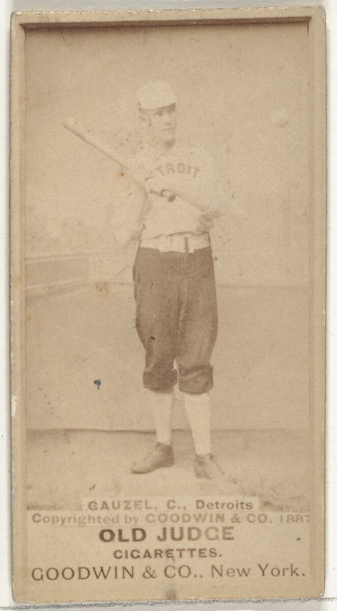 Charles William "Charlie" Ganzel, Catcher, Detroit Wolverines, from the Old Judge series (N172) for Old Judge Cigarettes, Issued by Goodwin &amp; Company, Albumen photograph 