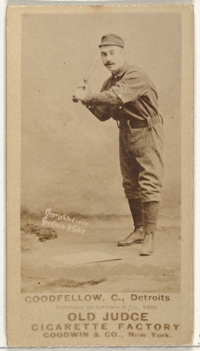 Goodfellow, Catcher, Detroit Wolverines, from the Old Judge series (N172) for Old Judge Cigarettes, Issued by Goodwin &amp; Company, Albumen photograph 