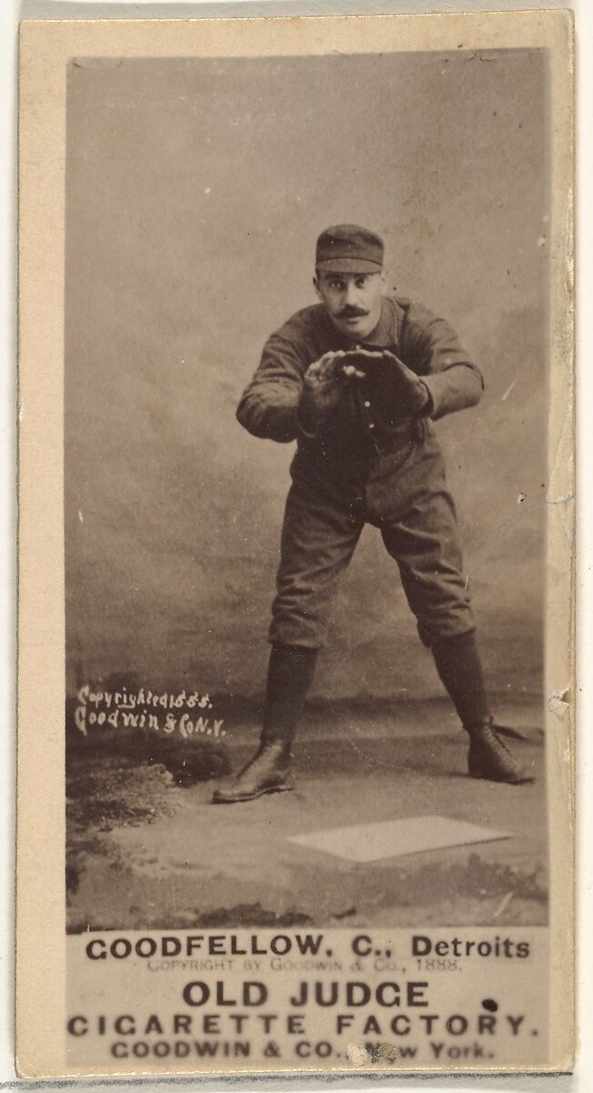Goodfellow, Catcher, Detroit Wolverines, from the Old Judge series (N172) for Old Judge Cigarettes, Issued by Goodwin &amp; Company, Albumen photograph 