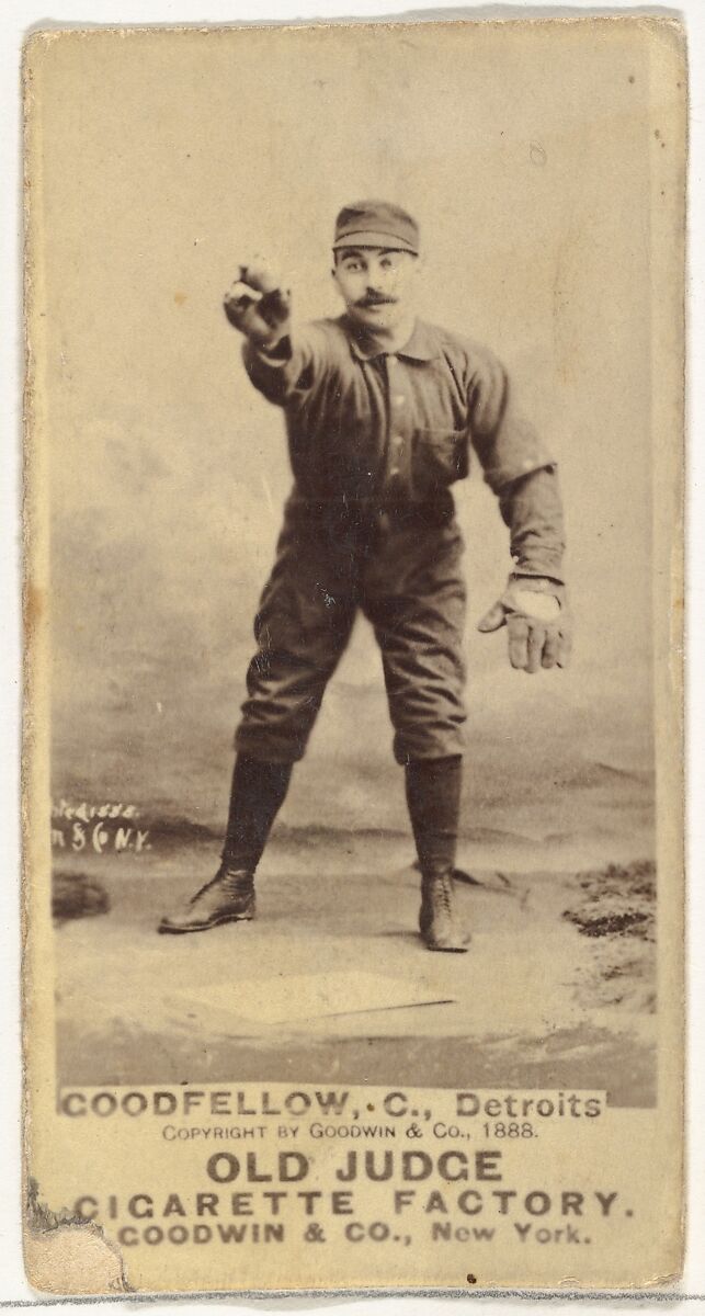 Goodfellow, Catcher, Detroit Wolverines, from the Old Judge series (N172) for Old Judge Cigarettes, Issued by Goodwin &amp; Company, Albumen photograph 