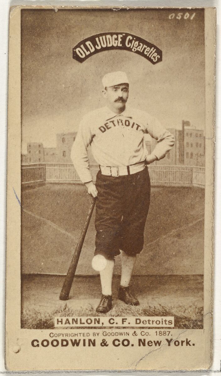 Edward Hugh "Ned" Hanlon, Center Field, Detroit Wolverines, from the Old Judge series (N172) for Old Judge Cigarettes, Issued by Goodwin &amp; Company, Albumen photograph 