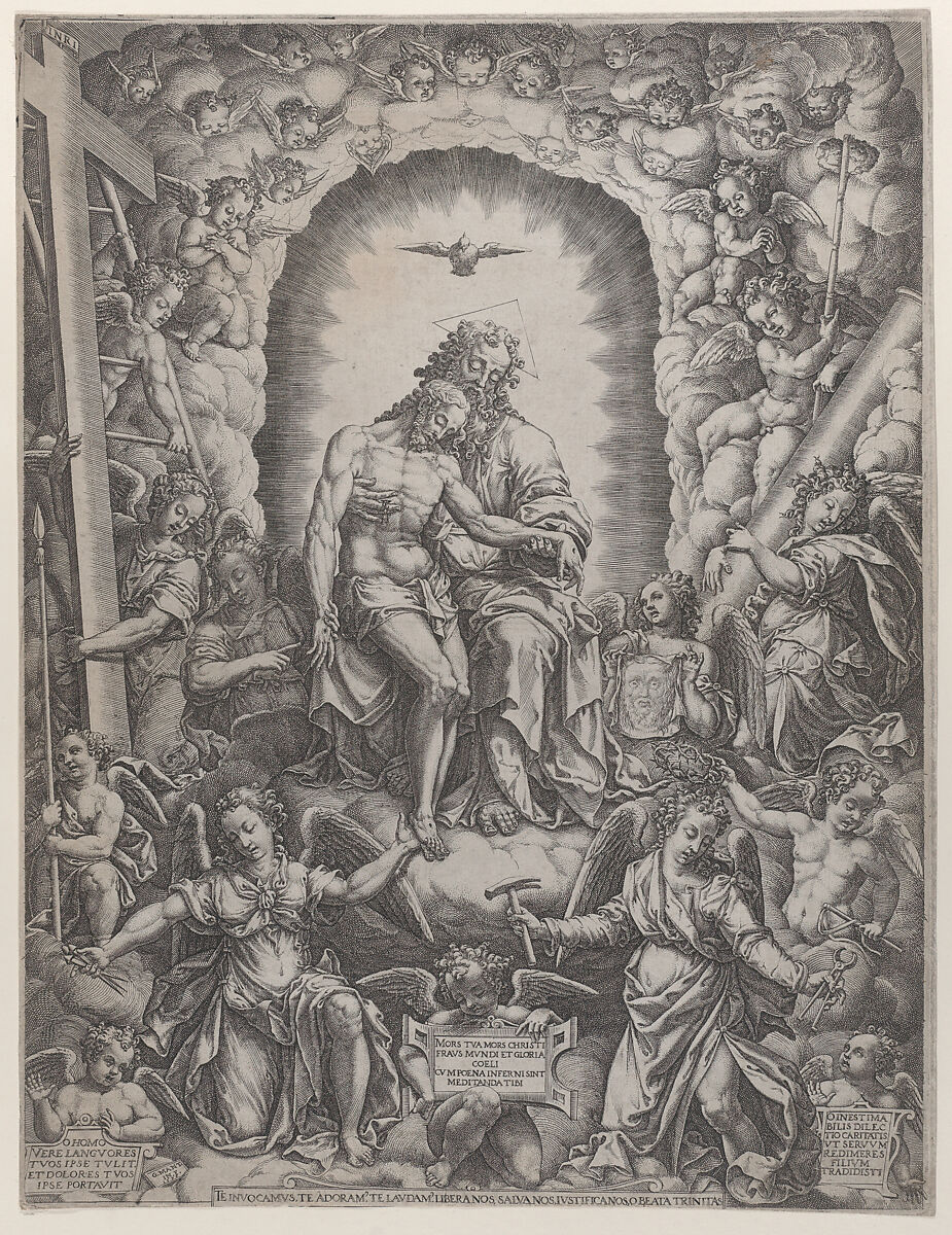 The Trinity, Giorgio Ghisi (Italian, Mantua ca. 1520–1582 Mantua), Engraving; first state of three