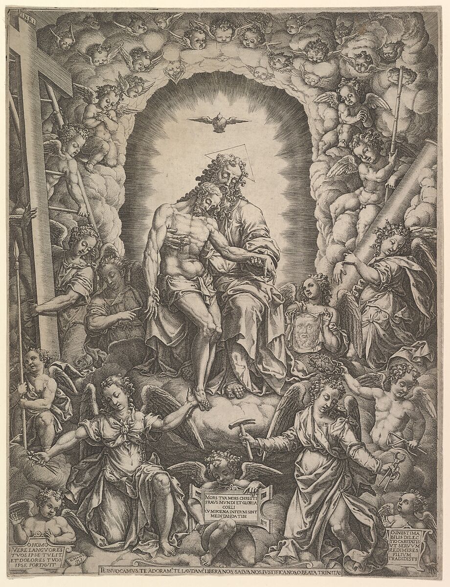 The Trinity, Giorgio Ghisi (Italian, Mantua ca. 1520–1582 Mantua), Engraving; first state of three 