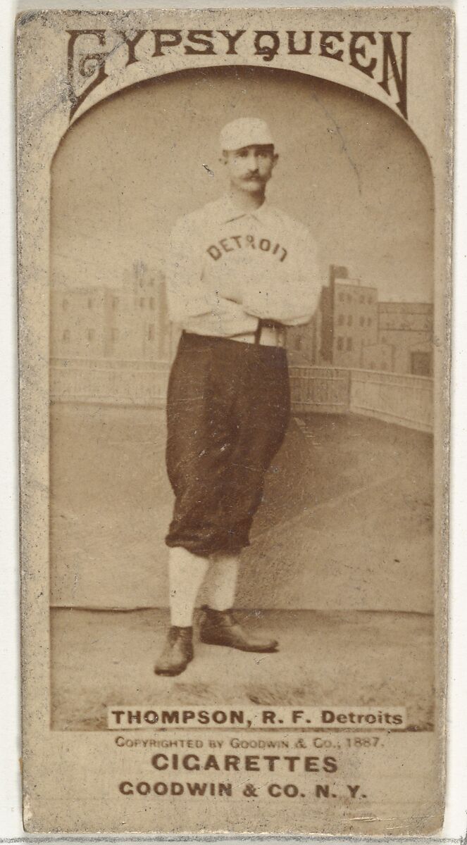 Samuel Luther "Sam" Thompson, Right Field, Detroit Wolverines, from the Old Judge series (N172) for Old Judge Cigarettes, Issued by Goodwin &amp; Company, Albumen photograph 