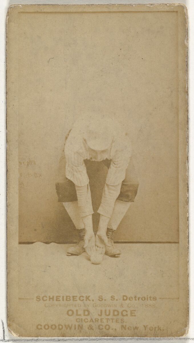 Frank Scheibeck, Shortstop, Detroit Wolverines, from the Old Judge series (N172) for Old Judge Cigarettes, Issued by Goodwin &amp; Company, Albumen photograph 