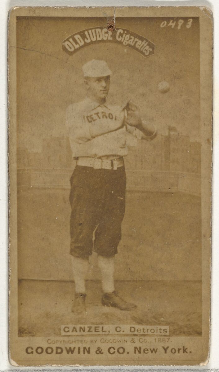 Charles William "Charlie" Ganzel, Catcher, Detroit Wolverines, from the Old Judge series (N172) for Old Judge Cigarettes, Issued by Goodwin &amp; Company, Albumen photograph 