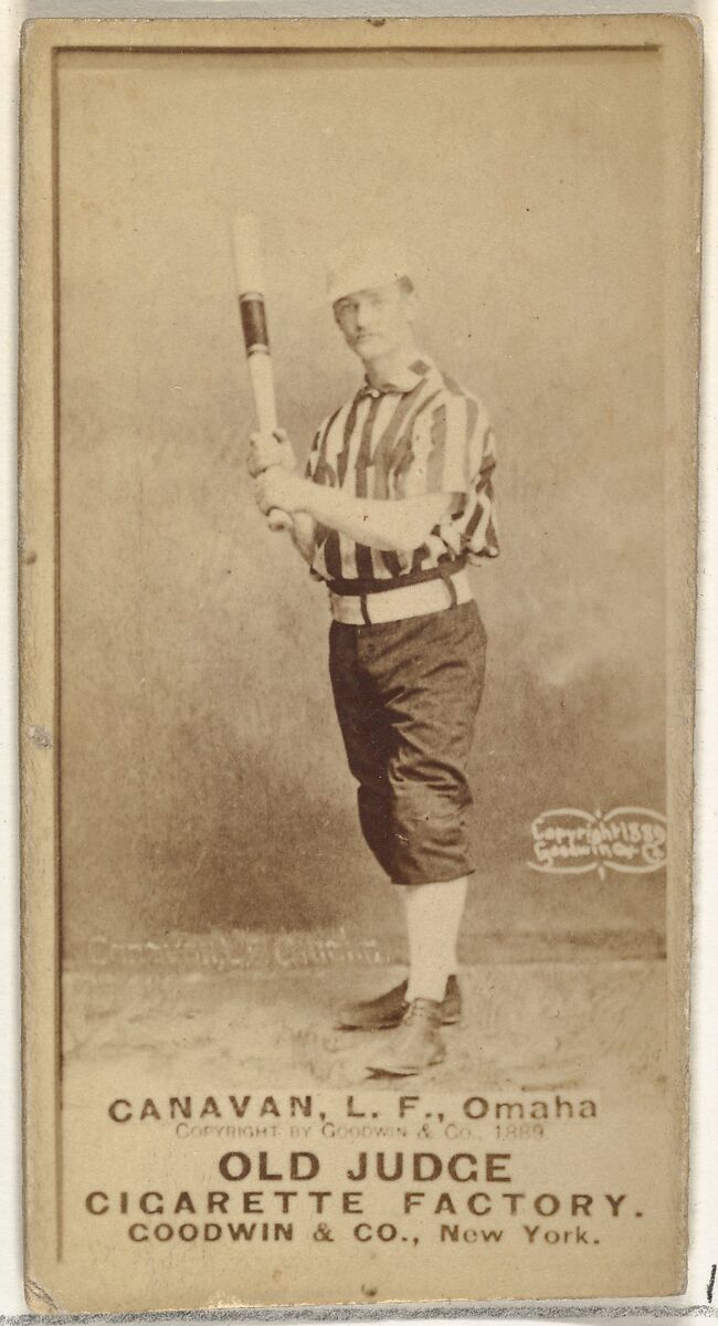 James Edward "Jim" Canavan, Left Field, Omaha Omahogs/ Lambs, from the Old Judge series (N172) for Old Judge Cigarettes, Issued by Goodwin &amp; Company, Albumen photograph 