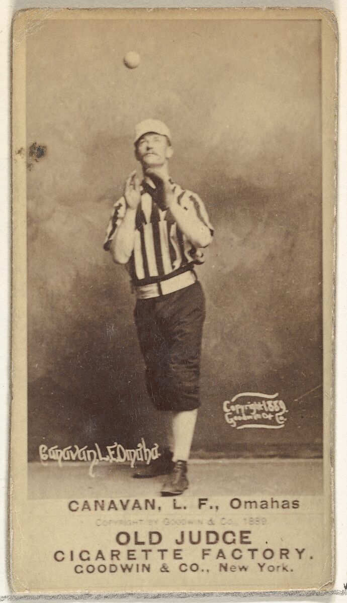 James Edward "Jim" Canavan, Left Field, Omaha Omahogs/ Lambs, from the Old Judge series (N172) for Old Judge Cigarettes, Issued by Goodwin &amp; Company, Albumen photograph 