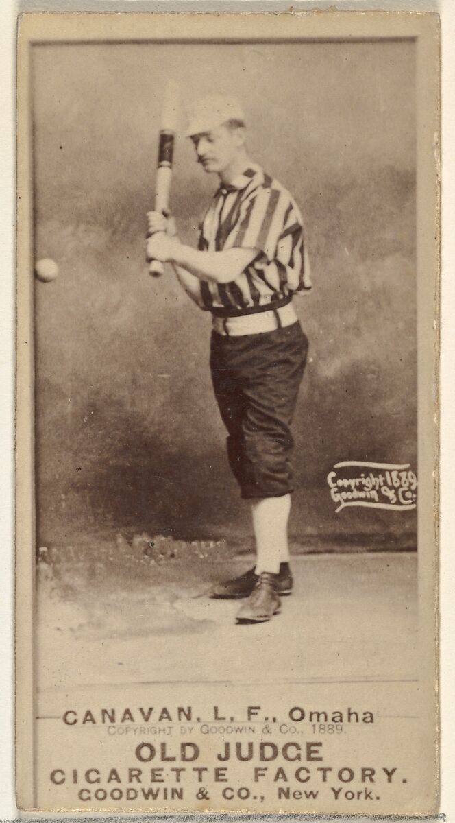 James Edward "Jim" Canavan, Left Field, Omaha Omahogs/ Lambs, from the Old Judge series (N172) for Old Judge Cigarettes, Issued by Goodwin &amp; Company, Albumen photograph 