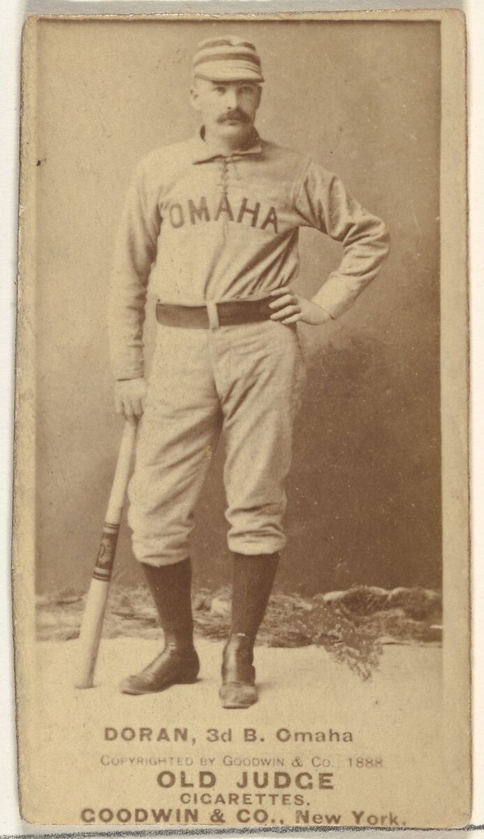Doran, 3rd Base, Omaha Omahogs/ Lambs, from the Old Judge series (N172) for Old Judge Cigarettes, Issued by Goodwin &amp; Company, Albumen photograph 