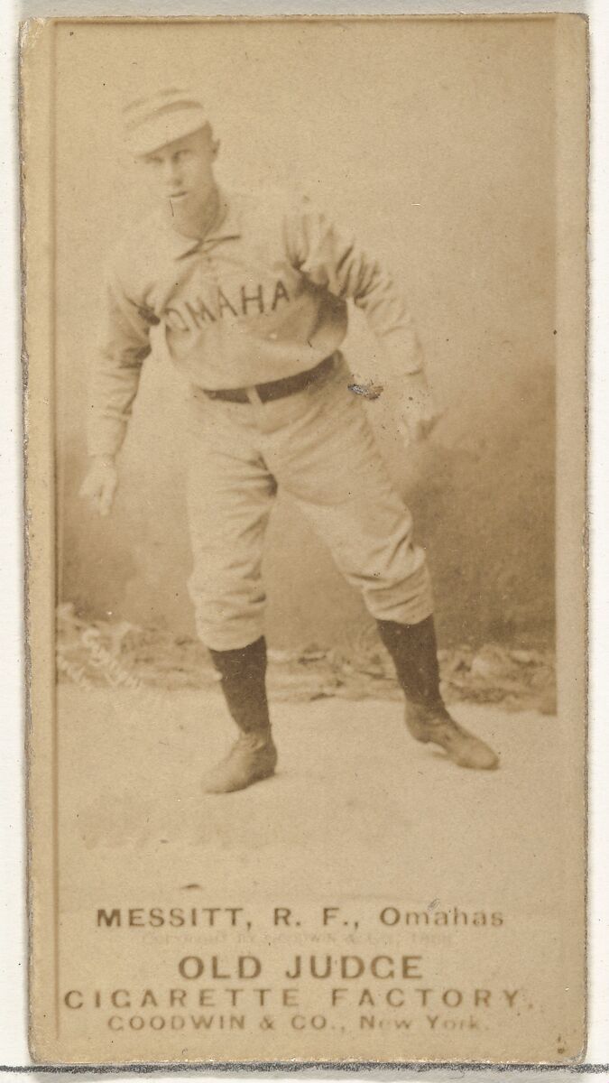 Messitt, Right Field, Omaha Omahogs/ Lambs, from the Old Judge series (N172) for Old Judge Cigarettes, Issued by Goodwin &amp; Company, Albumen photograph 