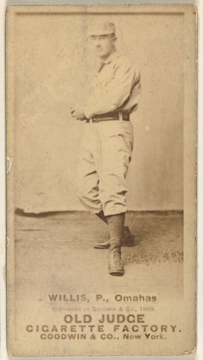 Willis, Pitcher, Omaha Omahogs/ Lambs, from the Old Judge series (N172) for Old Judge Cigarettes, Issued by Goodwin &amp; Company, Albumen photograph 
