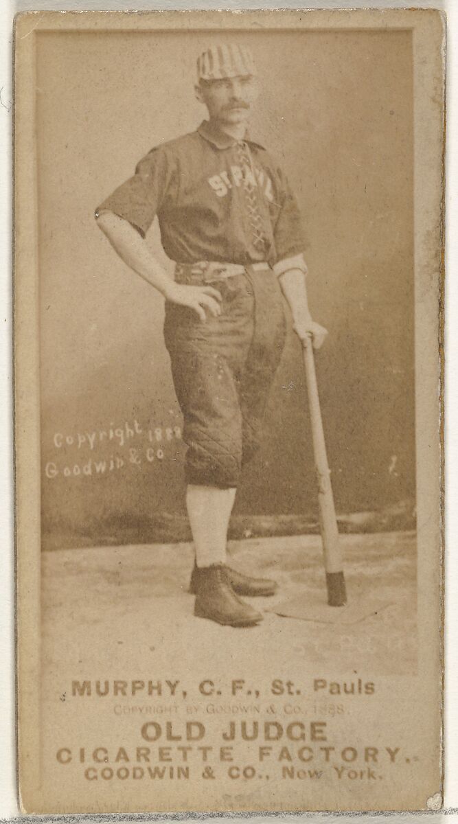 Patrick Lawrence "Larry" Murphy, Center Field, St. Paul Apostles, from the Old Judge series (N172) for Old Judge Cigarettes, Issued by Goodwin &amp; Company, Albumen photograph 