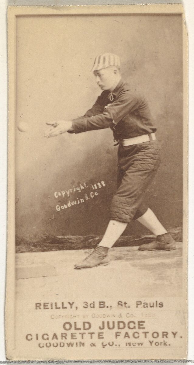 Charles Thomas "Charlie" Reilly, 3rd Base, St. Paul Apostles, from the Old Judge series (N172) for Old Judge Cigarettes, Issued by Goodwin &amp; Company, Albumen photograph 