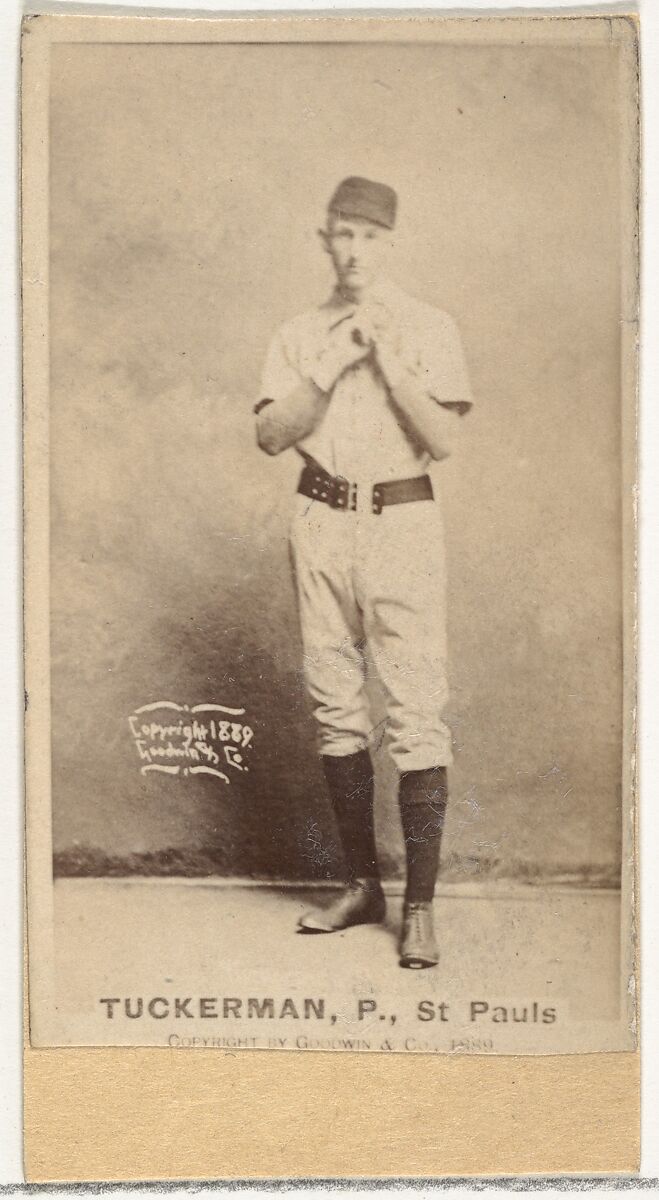 William H. Tuckerman, Pitcher, St. Paul Apostles, from the Old Judge series (N172) for Old Judge Cigarettes, Issued by Goodwin &amp; Company, Albumen photograph 