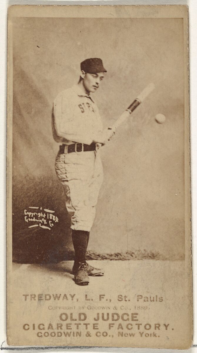 George B. Treadway, Left Field, St. Paul Apostles, from the Old Judge series (N172) for Old Judge Cigarettes, Issued by Goodwin &amp; Company, Albumen photograph 