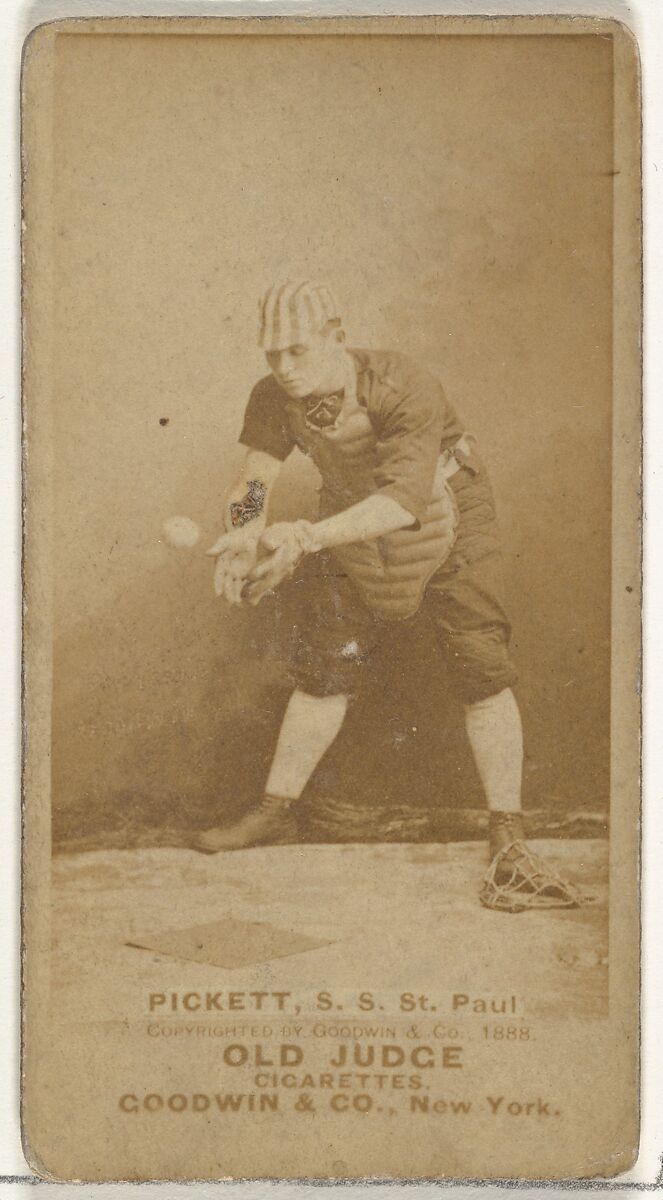 John Thomas Pickett, Shortstop, St. Paul Apostles, from the Old Judge series (N172) for Old Judge Cigarettes, Issued by Goodwin &amp; Company, Albumen photograph 