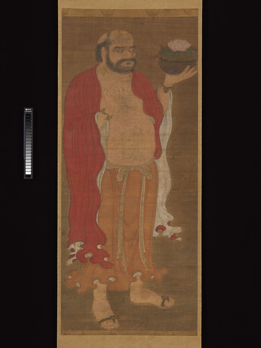 Luohan, Unidentified artist, Hanging scroll; ink and color on silk, China 