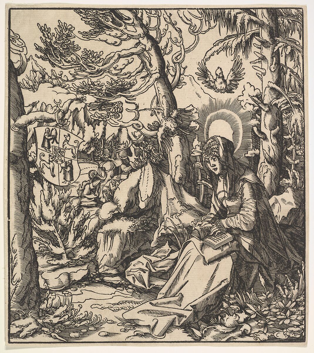 Saint Ita (of Toggenburg), from "The Habsburg Saints", Leonhard Beck (German, 1480–1542), Woodcut 