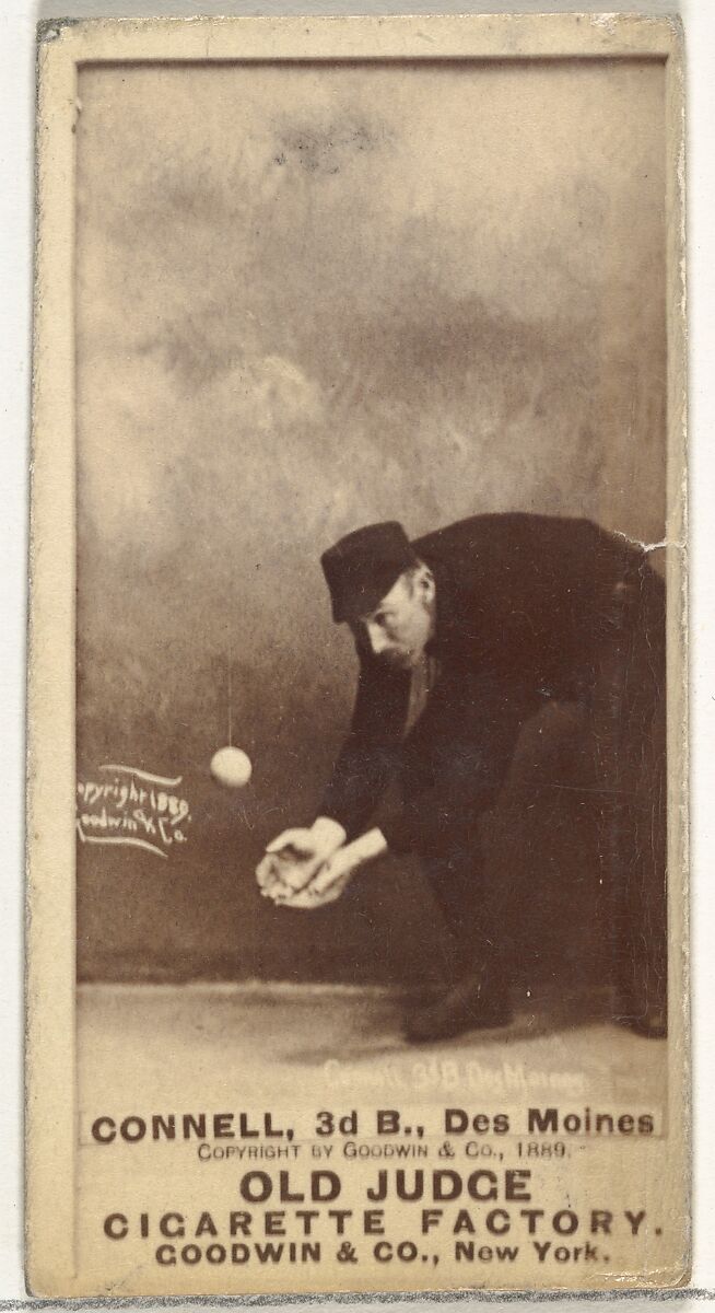 Peter J. Connell, 3rd Base, Des Moines Prohibitionists, from the Old Judge series (N172) for Old Judge Cigarettes, Issued by Goodwin &amp; Company, Albumen photograph 
