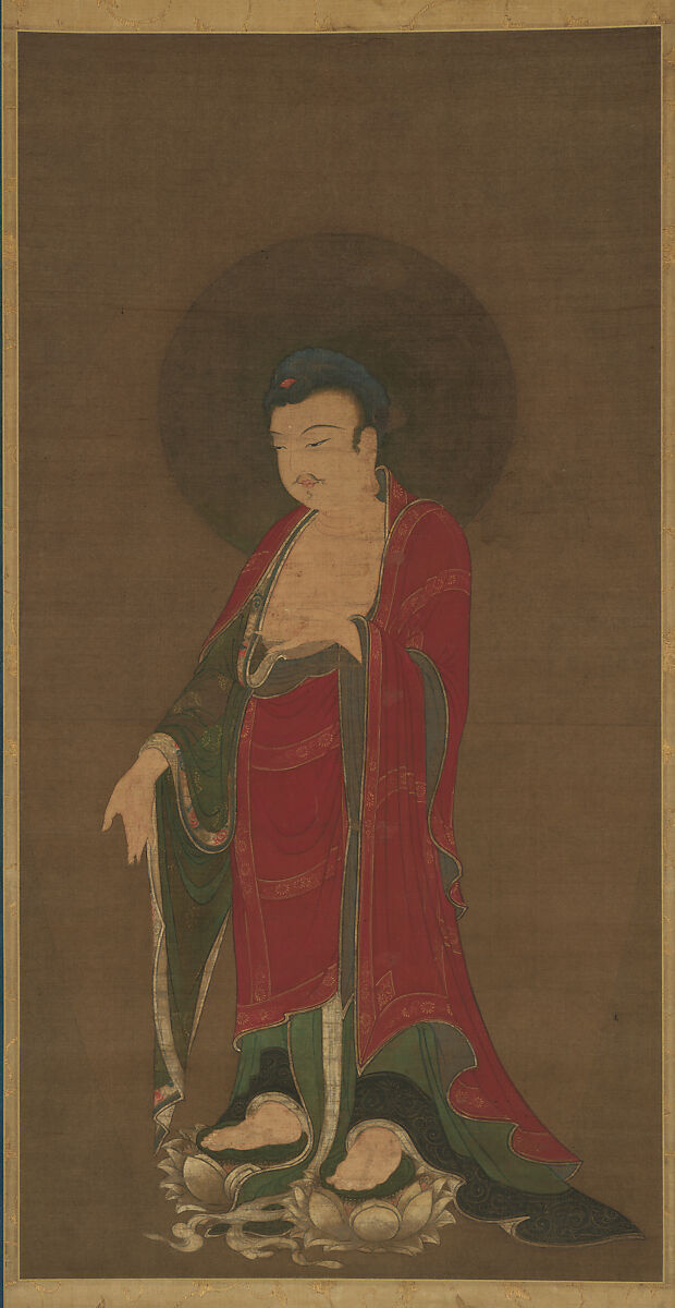 Buddha Amitabha Descending from His Pure Land, Hanging scroll; ink, color, and gold on silk, China 